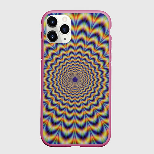 Чехол iPhone 11 Pro матовый Гипнотический рисунок / 3D-Малиновый – фото 1