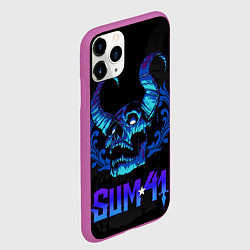 Чехол iPhone 11 Pro матовый Sum41 horns skull, цвет: 3D-фиолетовый — фото 2