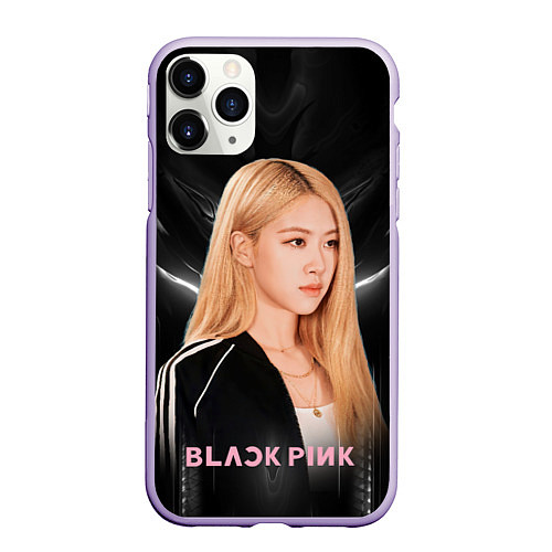 Чехол iPhone 11 Pro матовый Rose Blackpink music / 3D-Светло-сиреневый – фото 1