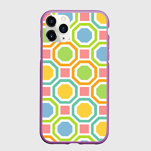 Чехол iPhone 11 Pro матовый Color geometria / 3D-Фиолетовый – фото 1