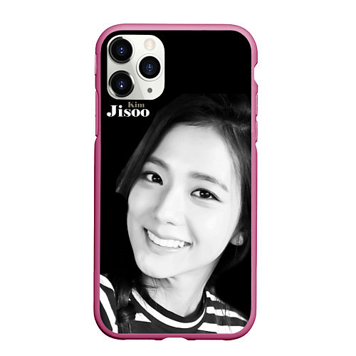 Чехол iPhone 11 Pro матовый Blackpink Jisoo in vest / 3D-Малиновый – фото 1