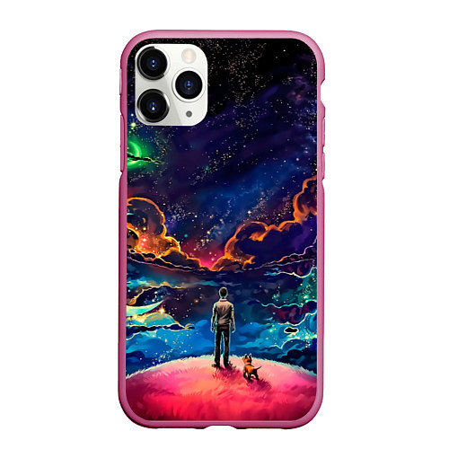 Чехол iPhone 11 Pro матовый Вершина мира / 3D-Малиновый – фото 1