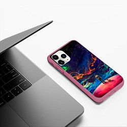 Чехол iPhone 11 Pro матовый Вершина мира, цвет: 3D-малиновый — фото 2