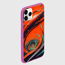 Чехол iPhone 11 Pro матовый Кибер завихрение, цвет: 3D-фиолетовый — фото 2