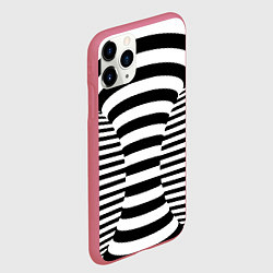Чехол iPhone 11 Pro матовый Черно-белая иллюзия, цвет: 3D-малиновый — фото 2