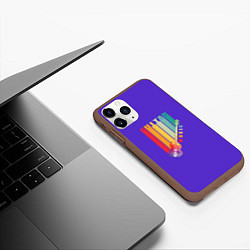 Чехол iPhone 11 Pro матовый Абстрактная электрогитара из полигонов, цвет: 3D-коричневый — фото 2