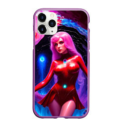 Чехол iPhone 11 Pro матовый Девушка в паучьей пещере, цвет: 3D-фиолетовый