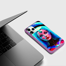 Чехол iPhone 11 Pro матовый Девушка в криокапсуле, цвет: 3D-фиолетовый — фото 2