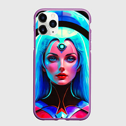 Чехол iPhone 11 Pro матовый Девушка в криокапсуле, цвет: 3D-фиолетовый