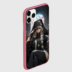 Чехол iPhone 11 Pro матовый Монашка 2b от нейросети, цвет: 3D-малиновый — фото 2