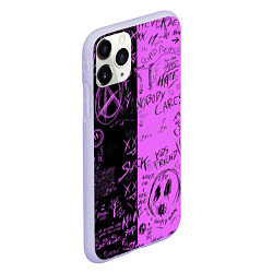 Чехол iPhone 11 Pro матовый Dead inside purple black, цвет: 3D-светло-сиреневый — фото 2