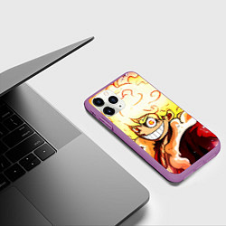 Чехол iPhone 11 Pro матовый Луффи 5 гир бог Ника - One Piece, цвет: 3D-фиолетовый — фото 2