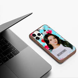 Чехол iPhone 11 Pro матовый Jennie Kim Blackpink flowers, цвет: 3D-коричневый — фото 2