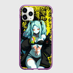 Чехол iPhone 11 Pro матовый Ребекка в куртке самурая - Киберпанк, цвет: 3D-фиолетовый