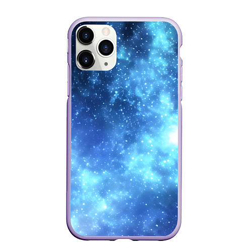Чехол iPhone 11 Pro матовый Яркие звёзды в космосе / 3D-Светло-сиреневый – фото 1