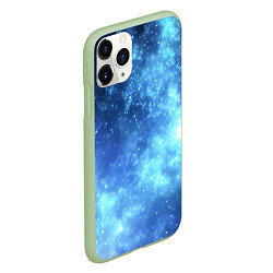 Чехол iPhone 11 Pro матовый Яркие звёзды в космосе, цвет: 3D-салатовый — фото 2