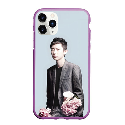 Чехол iPhone 11 Pro матовый Chanyeol / 3D-Фиолетовый – фото 1