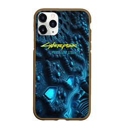 Чехол iPhone 11 Pro матовый Cyberpunk ice blue, цвет: 3D-коричневый