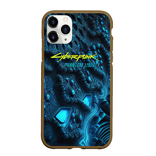 Чехол iPhone 11 Pro матовый Cyberpunk ice blue / 3D-Коричневый – фото 1