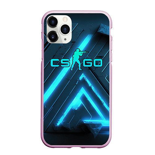 Чехол iPhone 11 Pro матовый Counter strike neon style / 3D-Розовый – фото 1