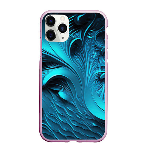 Чехол iPhone 11 Pro матовый Неоновые объемные узоры / 3D-Розовый – фото 1