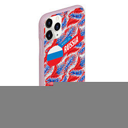 Чехол iPhone 11 Pro матовый Россия узоры, цвет: 3D-розовый — фото 2