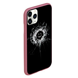 Чехол iPhone 11 Pro матовый Black Mirror - smile, цвет: 3D-малиновый — фото 2