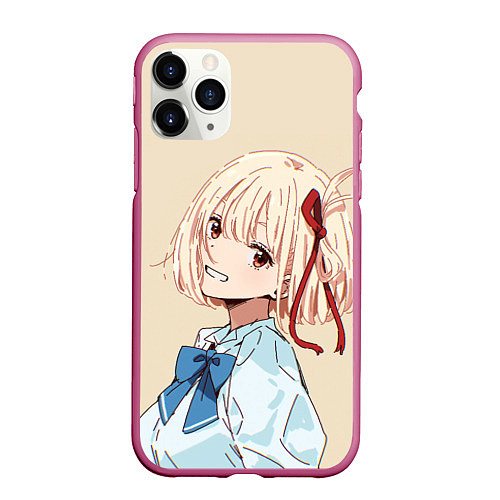 Чехол iPhone 11 Pro матовый Chisato Nishikigi - Lycoris Recoil / 3D-Малиновый – фото 1