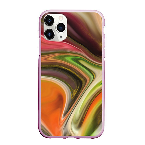 Чехол iPhone 11 Pro матовый Waves colors / 3D-Розовый – фото 1