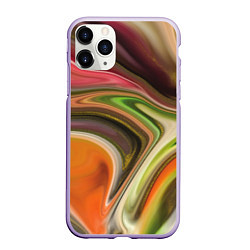 Чехол iPhone 11 Pro матовый Waves colors, цвет: 3D-светло-сиреневый