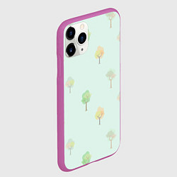 Чехол iPhone 11 Pro матовый Деревца, цвет: 3D-фиолетовый — фото 2