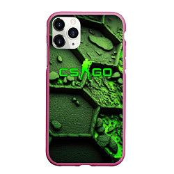 Чехол iPhone 11 Pro матовый CSGO green abstract