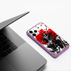 Чехол iPhone 11 Pro матовый Bushido warrior, цвет: 3D-фиолетовый — фото 2