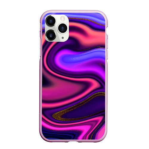 Чехол iPhone 11 Pro матовый Волшебные волны / 3D-Розовый – фото 1