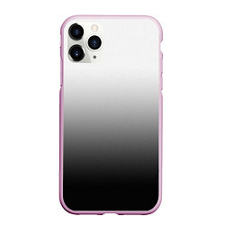 Чехол iPhone 11 Pro матовый Бело-чёрный градиент, цвет: 3D-розовый