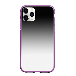 Чехол iPhone 11 Pro матовый Black and white gradient, цвет: 3D-фиолетовый