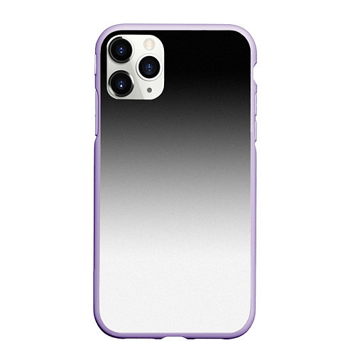 Чехол iPhone 11 Pro матовый Black and white gradient / 3D-Светло-сиреневый – фото 1