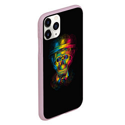 Чехол iPhone 11 Pro матовый Трехцветный череп, цвет: 3D-розовый — фото 2