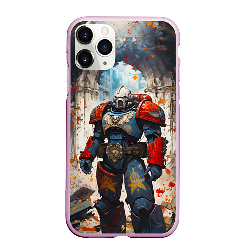 Чехол iPhone 11 Pro матовый Космодесант - Warhammer 40k / 3D-Розовый – фото 1