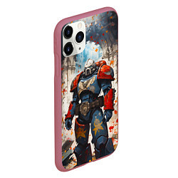 Чехол iPhone 11 Pro матовый Космодесант - Warhammer 40k, цвет: 3D-малиновый — фото 2