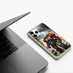 Чехол iPhone 11 Pro матовый Космодесант - Warhammer 40k, цвет: 3D-салатовый — фото 2