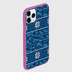 Чехол iPhone 11 Pro матовый Камуфляжный свитер - алатырь, цвет: 3D-фиолетовый — фото 2