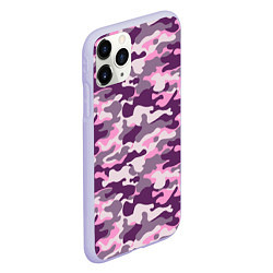Чехол iPhone 11 Pro матовый Модный камуфляж - милитари, цвет: 3D-светло-сиреневый — фото 2
