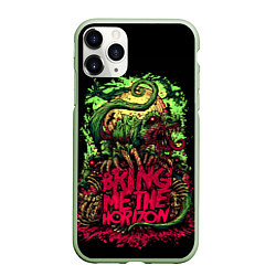 Чехол iPhone 11 Pro матовый Bring me the horizon dinosaurs, цвет: 3D-салатовый