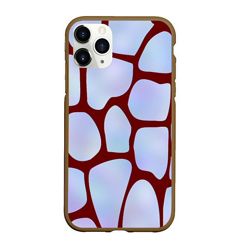 Чехол iPhone 11 Pro матовый Клеточная ткань / 3D-Коричневый – фото 1
