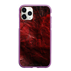 Чехол iPhone 11 Pro матовый Текстура красная кожа