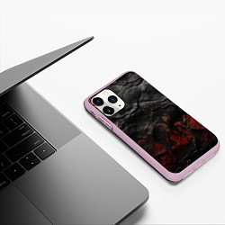 Чехол iPhone 11 Pro матовый Текстура из кожи, цвет: 3D-розовый — фото 2