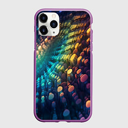 Чехол iPhone 11 Pro матовый Радужные блики нейроарт, цвет: 3D-фиолетовый