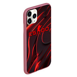 Чехол iPhone 11 Pro матовый CSGO red abstract, цвет: 3D-малиновый — фото 2