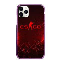 Чехол iPhone 11 Pro матовый CSGO logo dark red